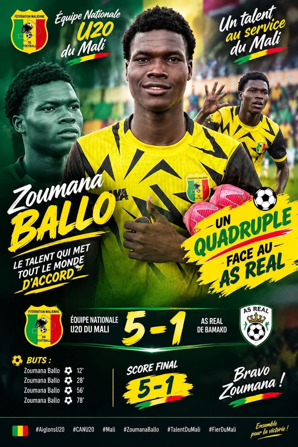 Zoumana Ballo quadrible contre de real de Bamako 